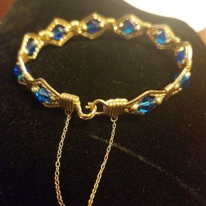 Gold filled blue gemstone Bracelet